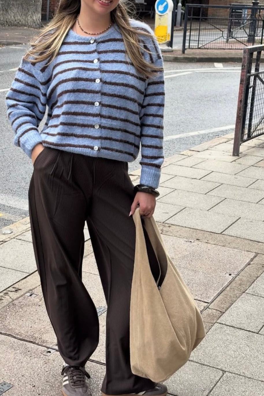 Blue/Brown Stripe Cardigan
