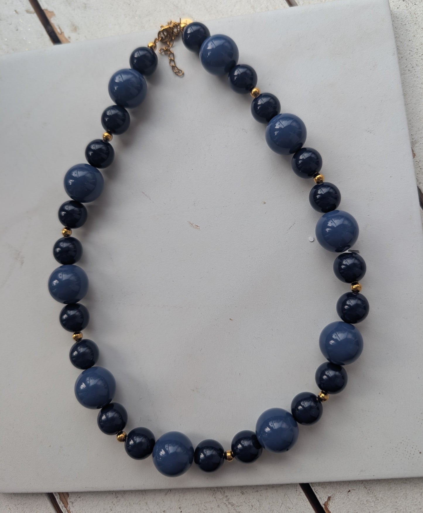 Blue Mix Beaded Necklace