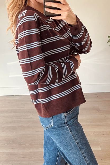 Blue/Brown Stripe Knit Shirt