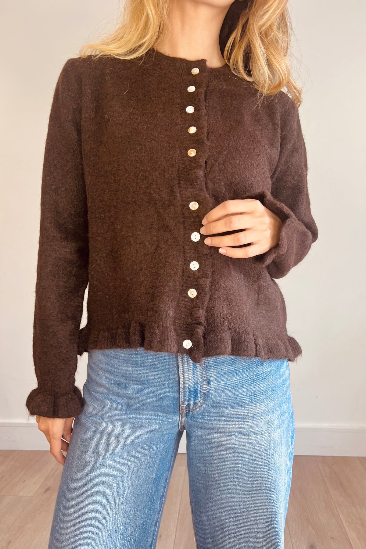 Soft Texture Wavy Edge Cardigan