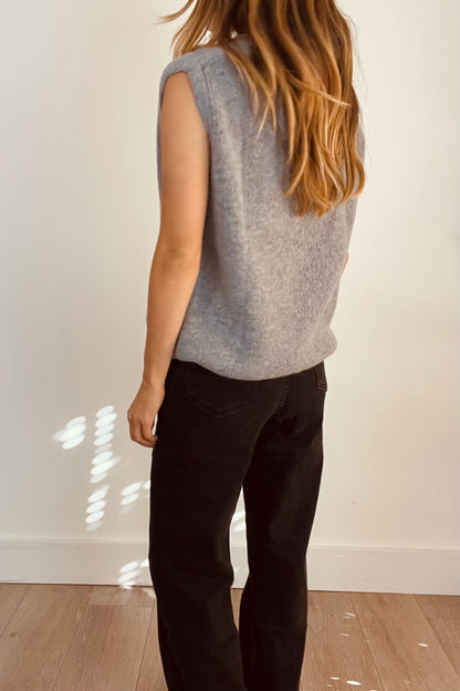 V Neck Knitted Tank Top