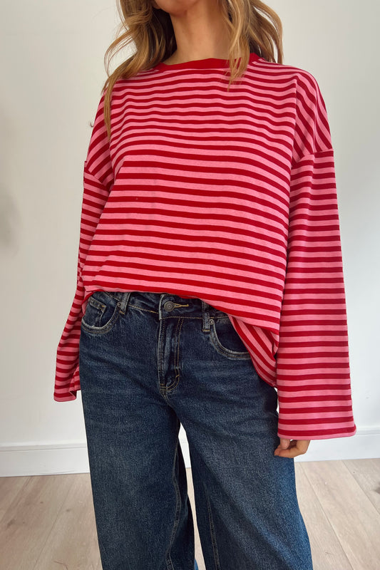 Oversized Stripe Long sleeve Tee