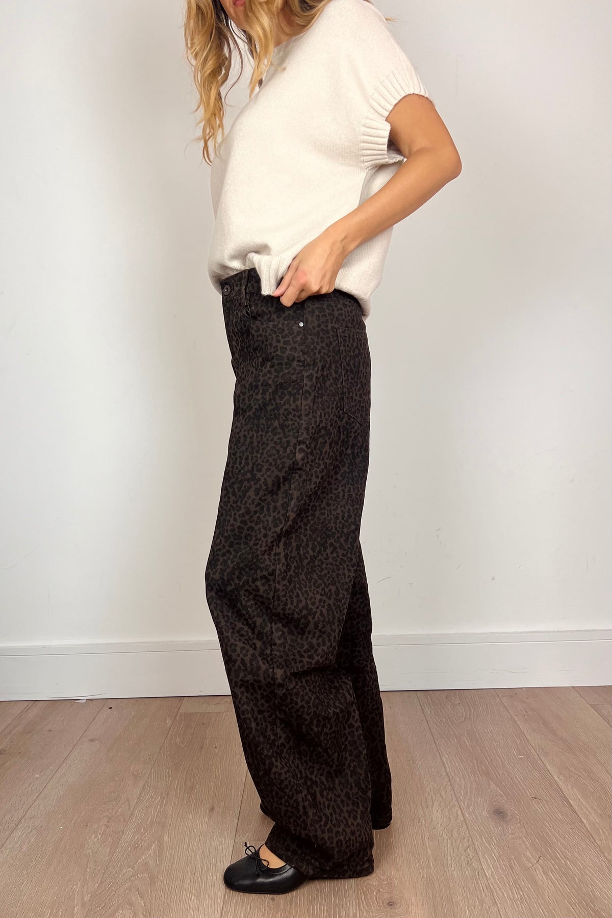 Dark Brown Leopard Print Jeans