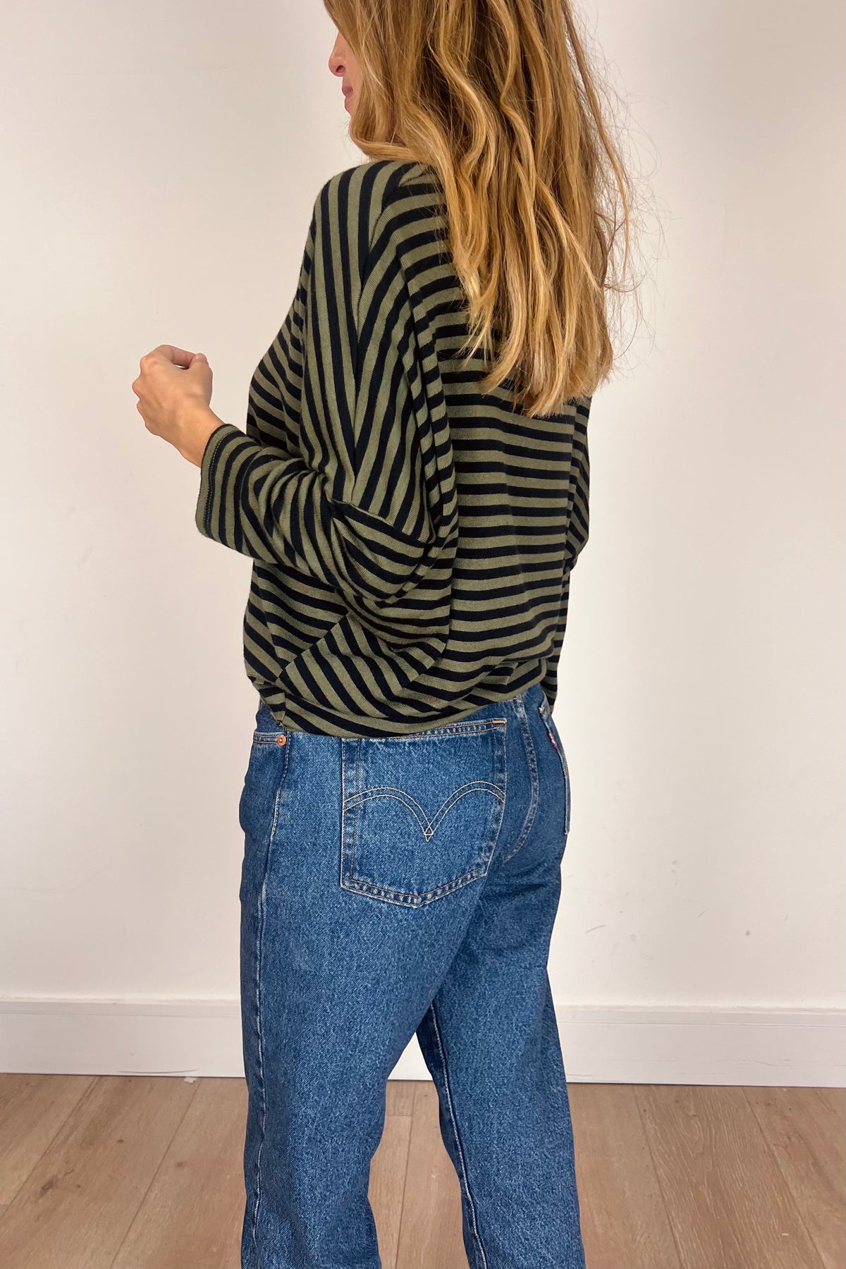 Fine Knit Soft Stripe Batwing Top (more colours)