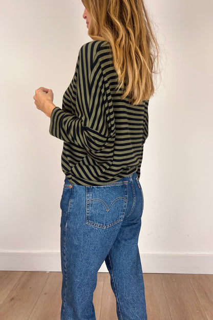 Fine Knit Soft Stripe Batwing Top (more colours)