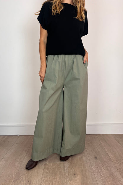 Super Wide Leg Poplin Trousers