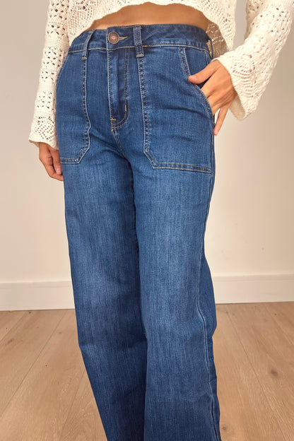 The Wide Leg Toxik Jeans in a Dark Wash