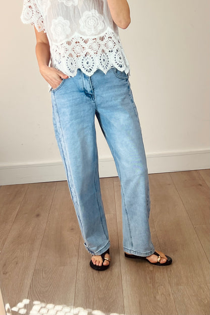 Crop Crochet Detail Top