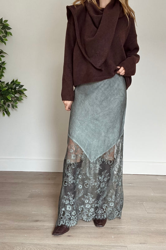 Lace Detail Maxi Skirt