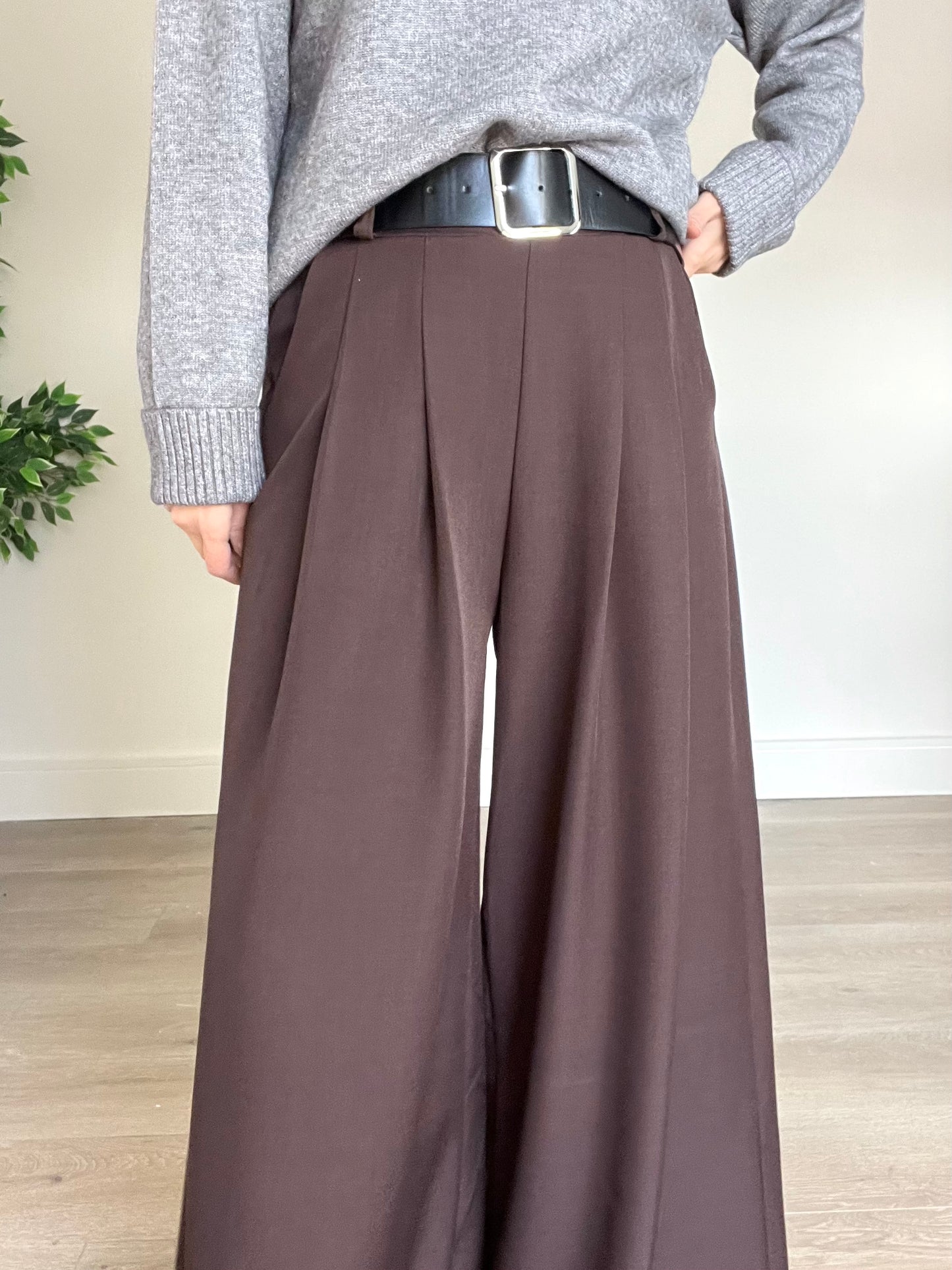Belted Wide Leg Trousers