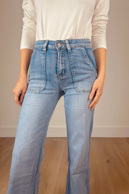 The Wide Leg Toxik Jeans in Light Blue