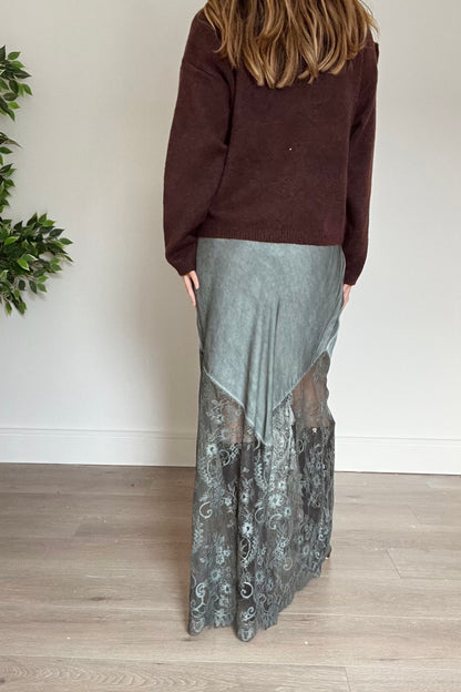Lace Detail Maxi Skirt