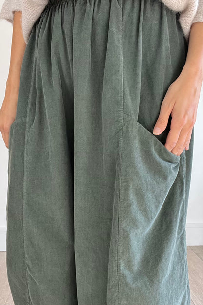 Needle Cord Barrel Leg Trousers