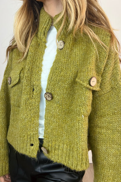 Chunky Knit Crop Cardigan