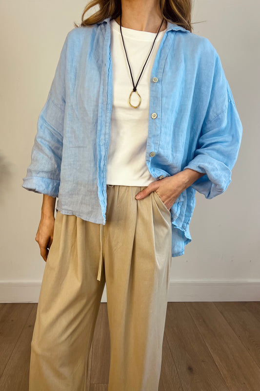 Linen Shirt in Light Blue