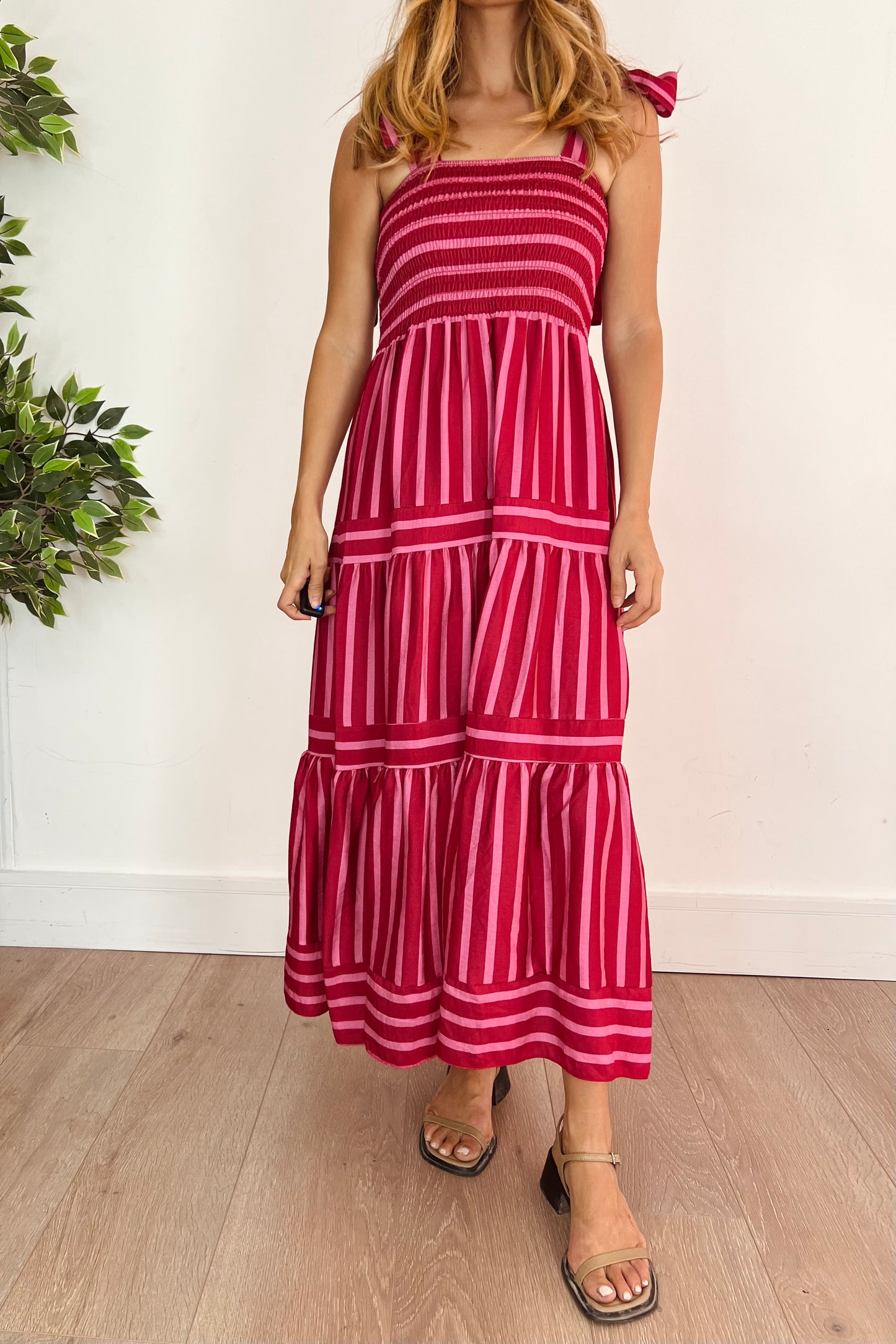 Pink/Red Stripe Dress