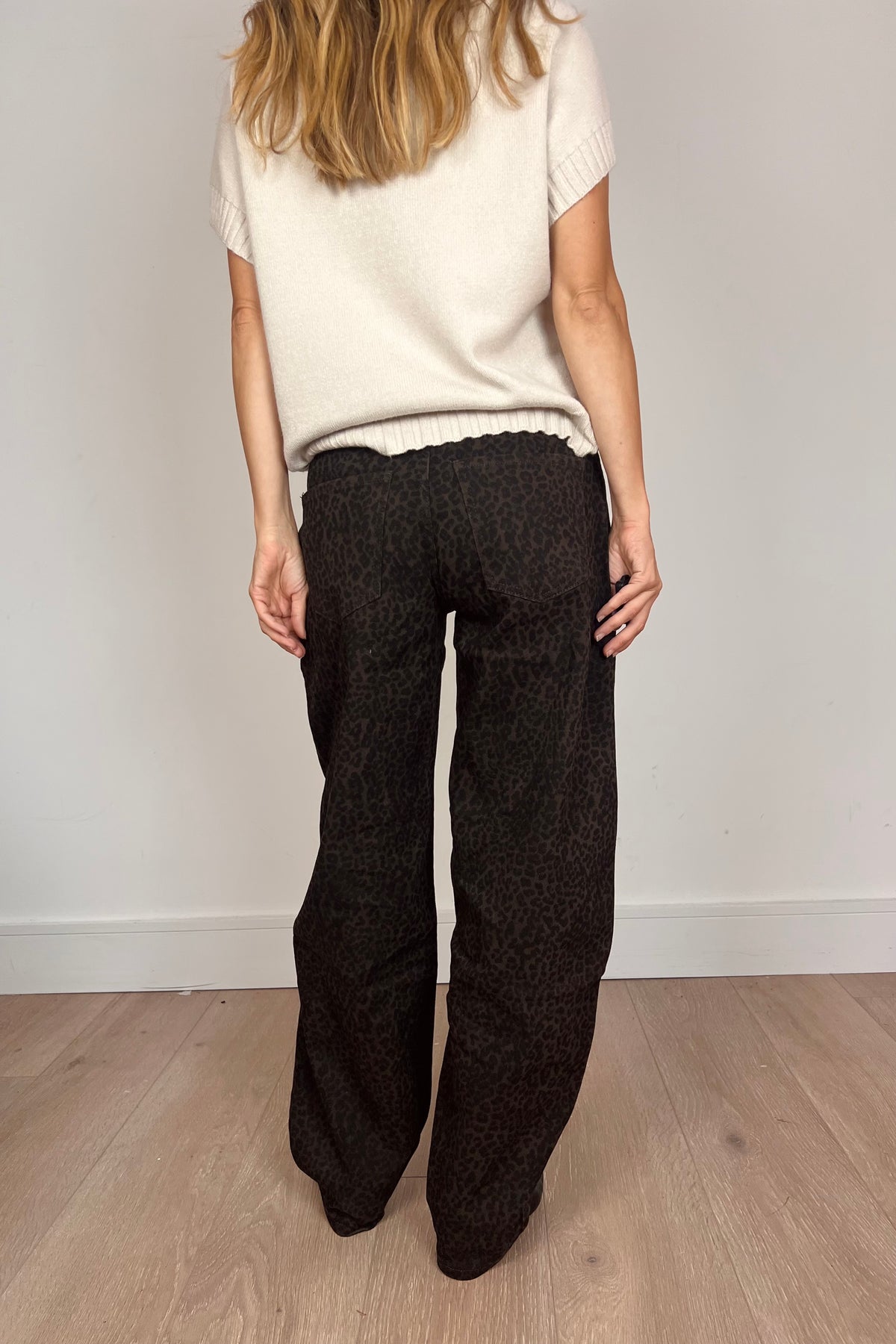 Dark Brown Leopard Print Jeans