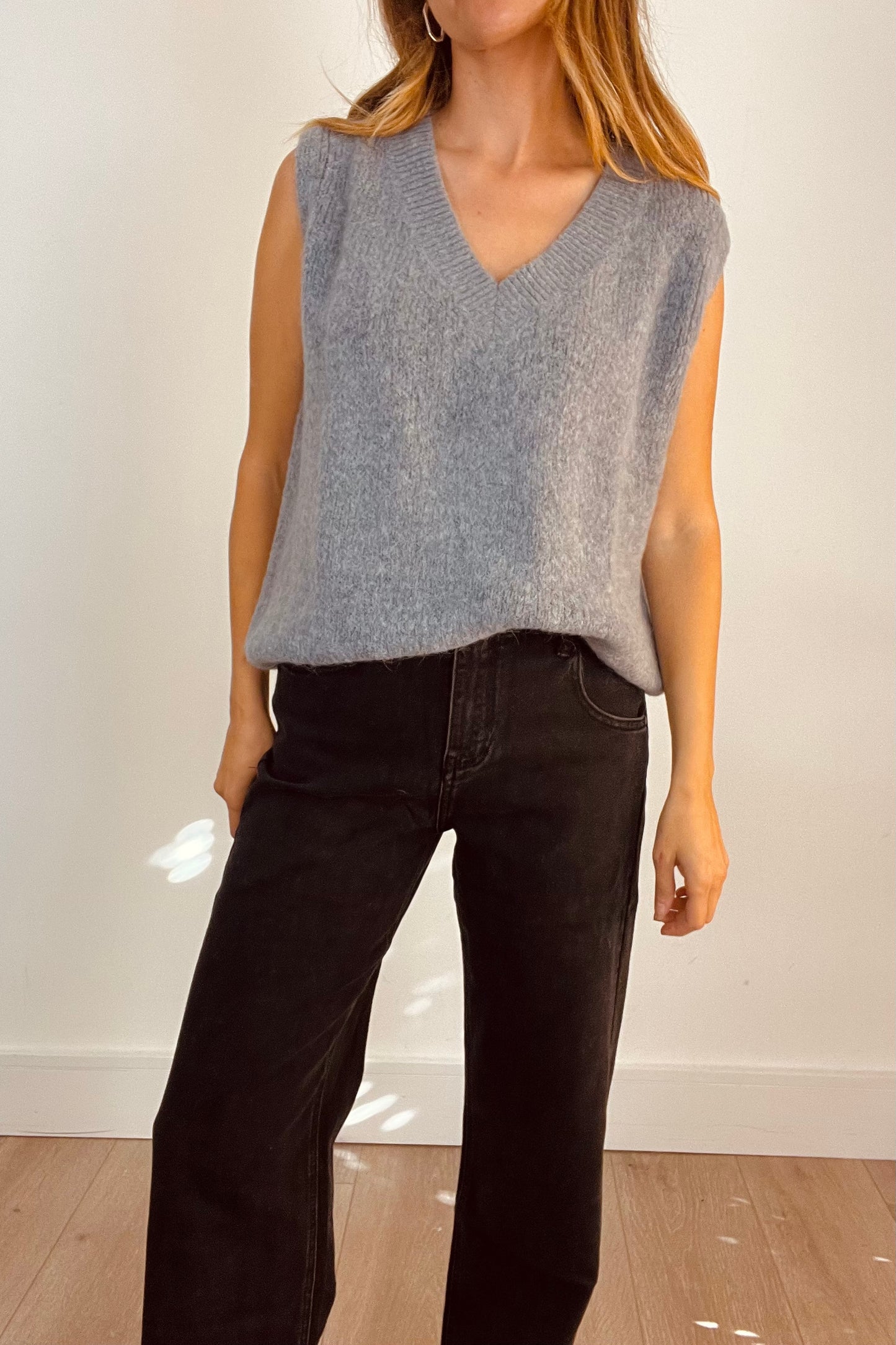 V Neck Knitted Tank Top