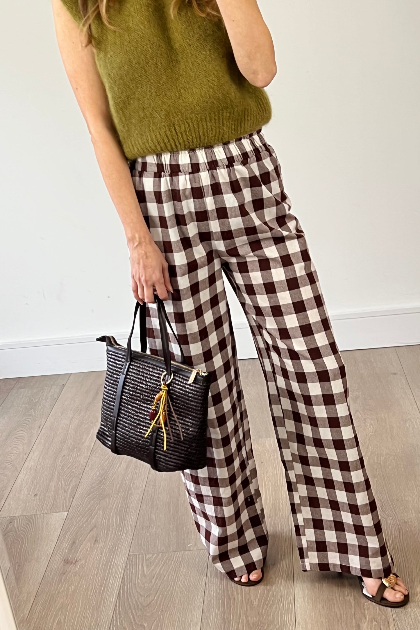 Cotton Checkered Trousers