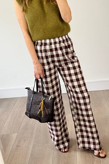 Cotton Checkered Trousers