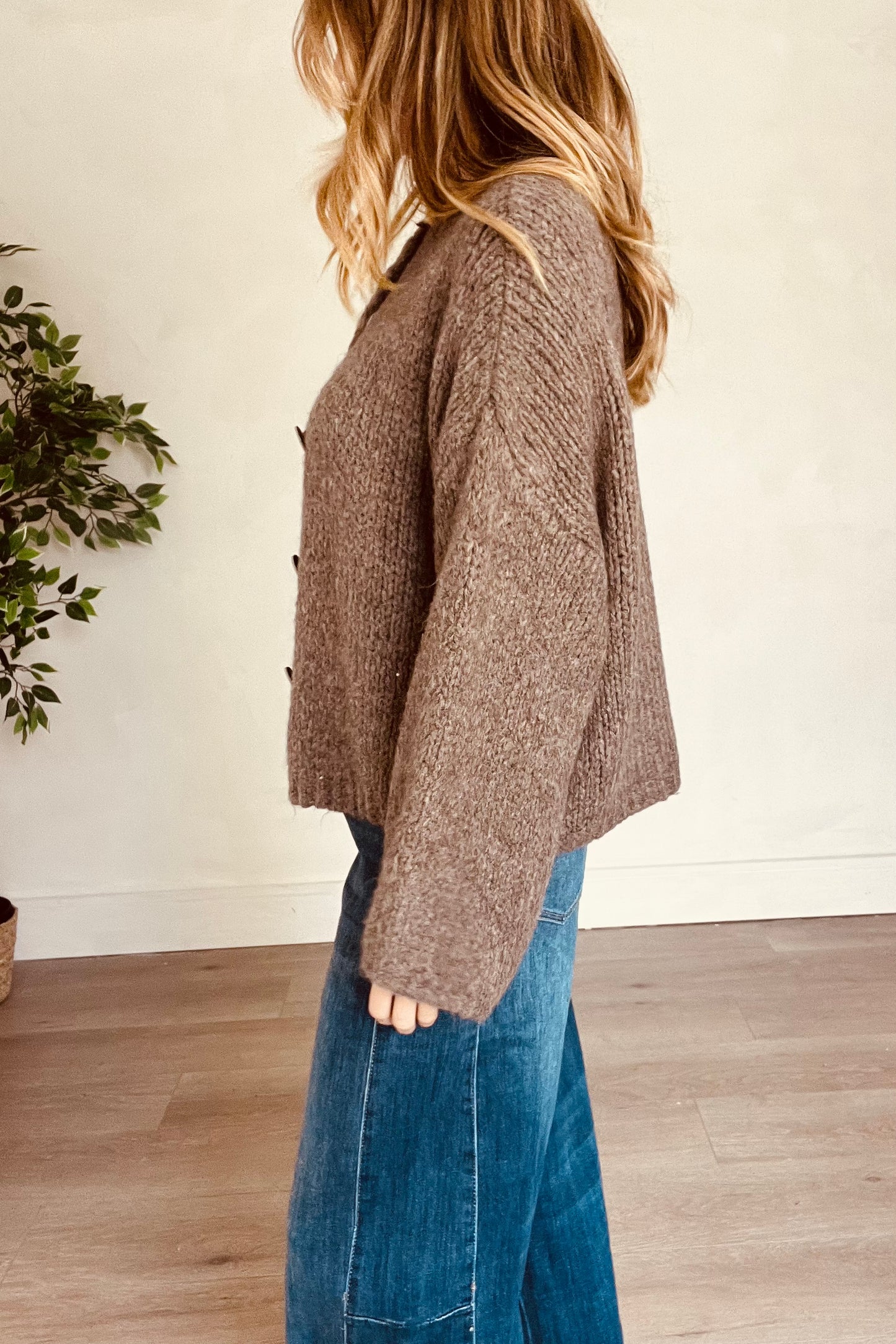 Chunky Cardigan in Mocha
