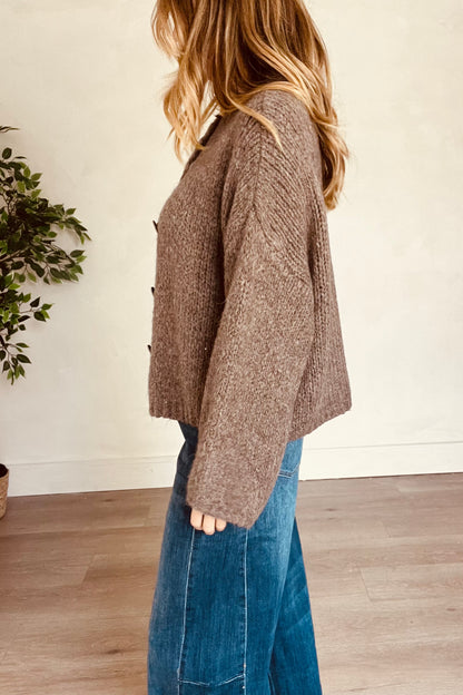 Chunky Cardigan in Mocha