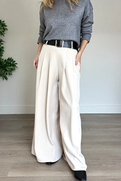 Belted Wide Leg Trousers