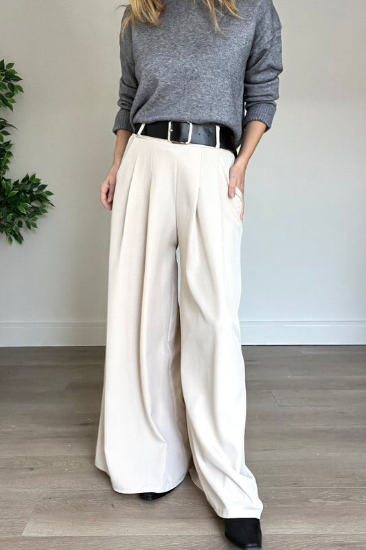 Belted Wide Leg Trousers