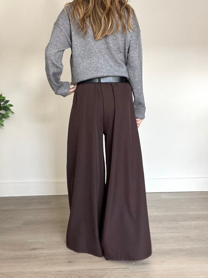 Belted Wide Leg Trousers