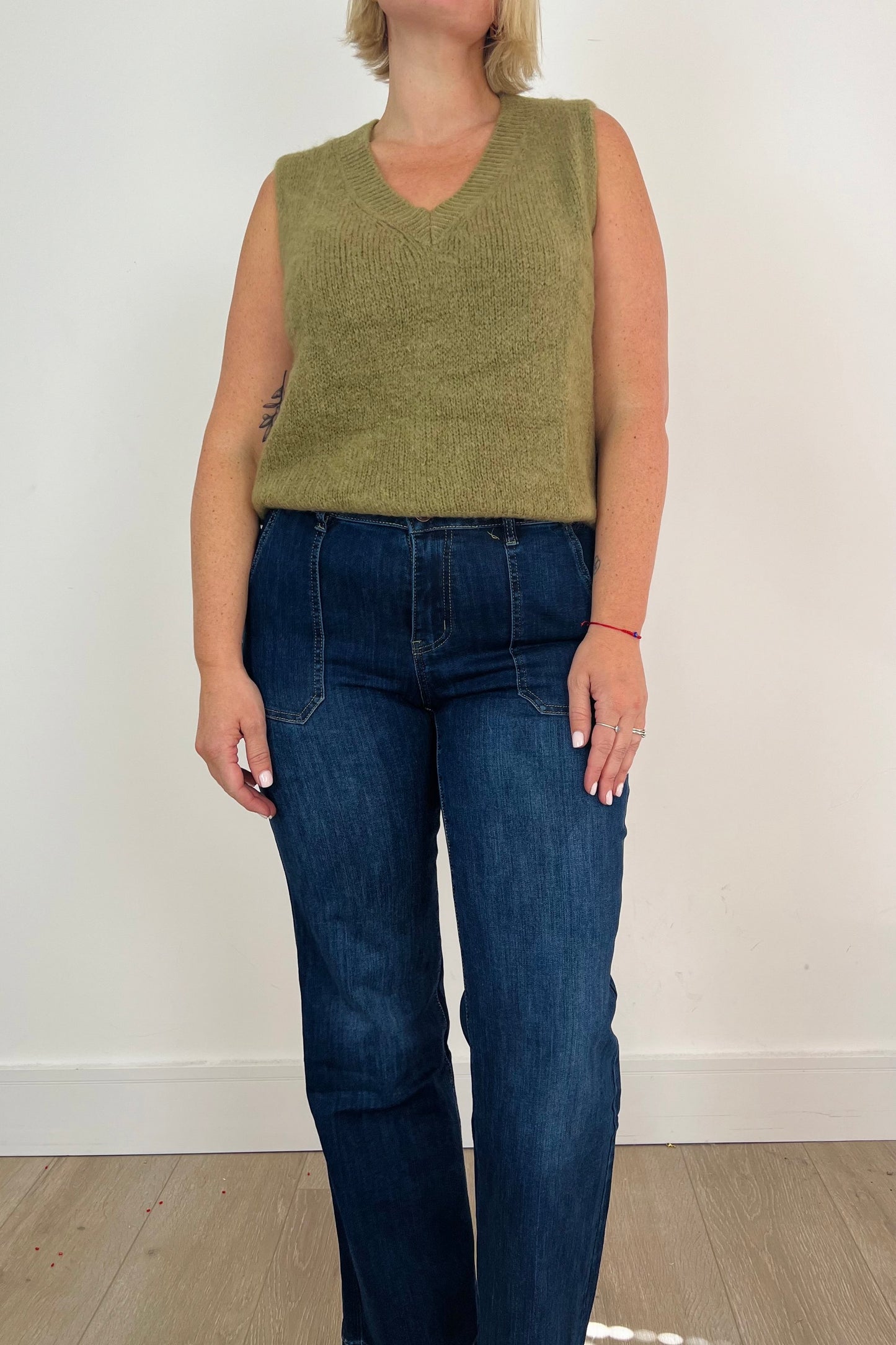 V Neck Knitted Tank Top