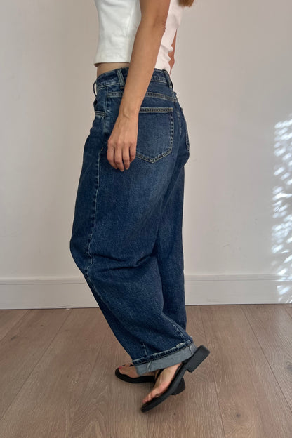 Toxik Mid Wash Denim Barrel Jeans