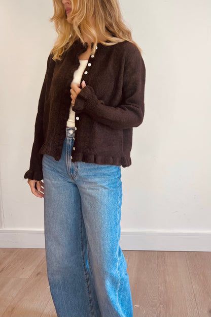 Soft Texture Wavy Edge Cardigan