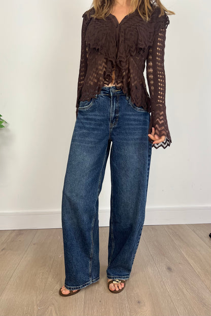 Mid wash Barrel Jeans