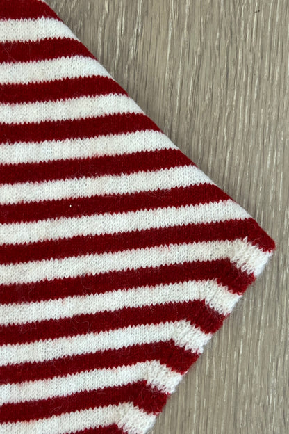 Burgundy/Cream Stripe Triangle Scarf