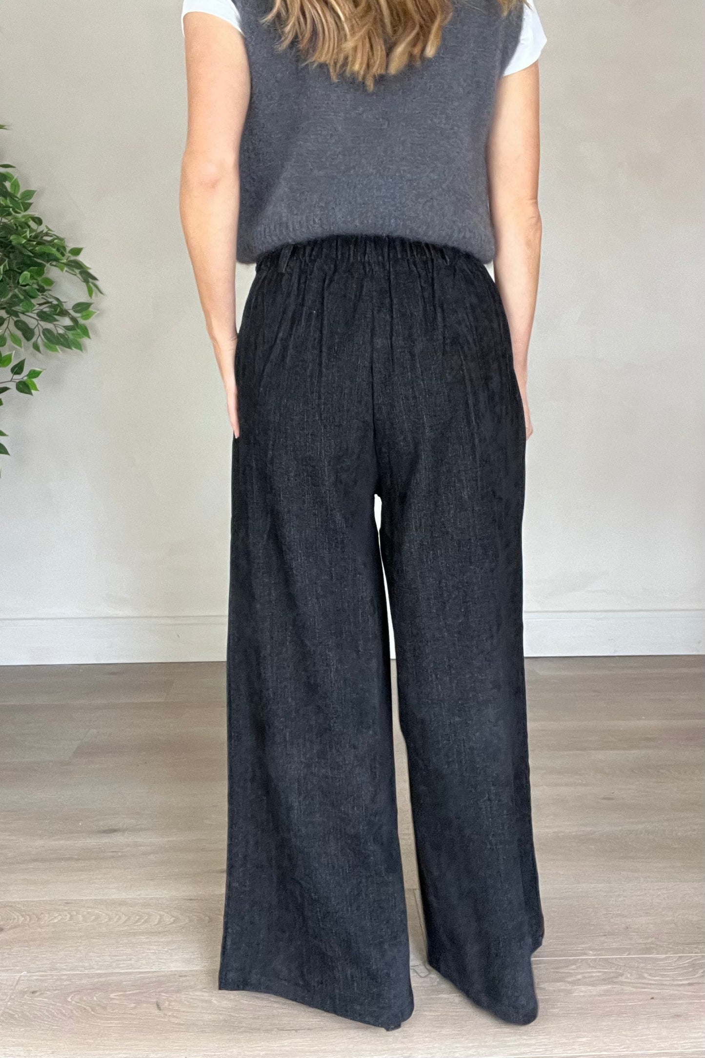 Needle Cord Wide Leg Trousers