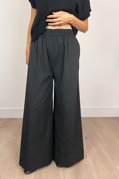 Super Wide Leg Poplin Trousers