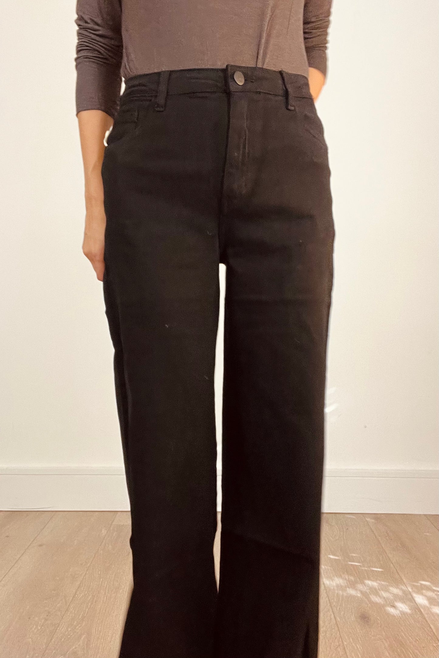 Black High Waisted Wide Leg jeans