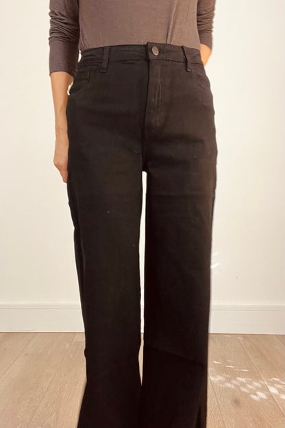 Black High Waisted Wide Leg jeans