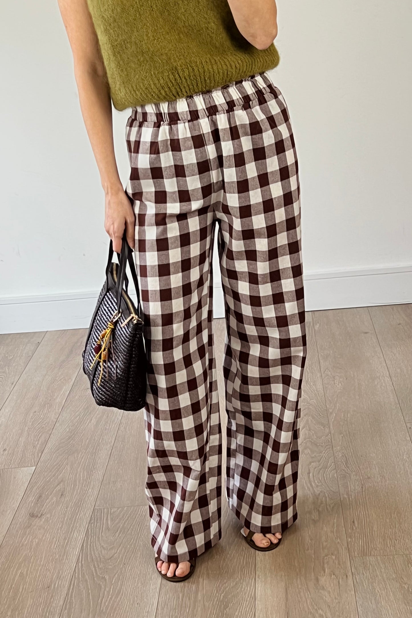 Cotton Checkered Trousers