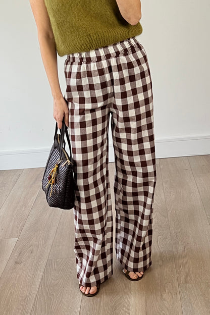 Cotton Checkered Trousers