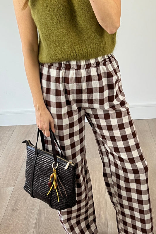 Cotton Checkered Trousers