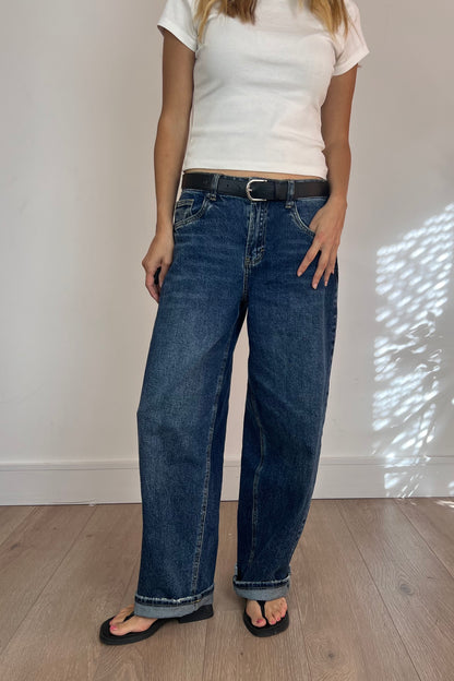Toxik Mid Wash Denim Barrel Jeans