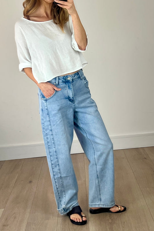 Light Wash Barrel Jeans
