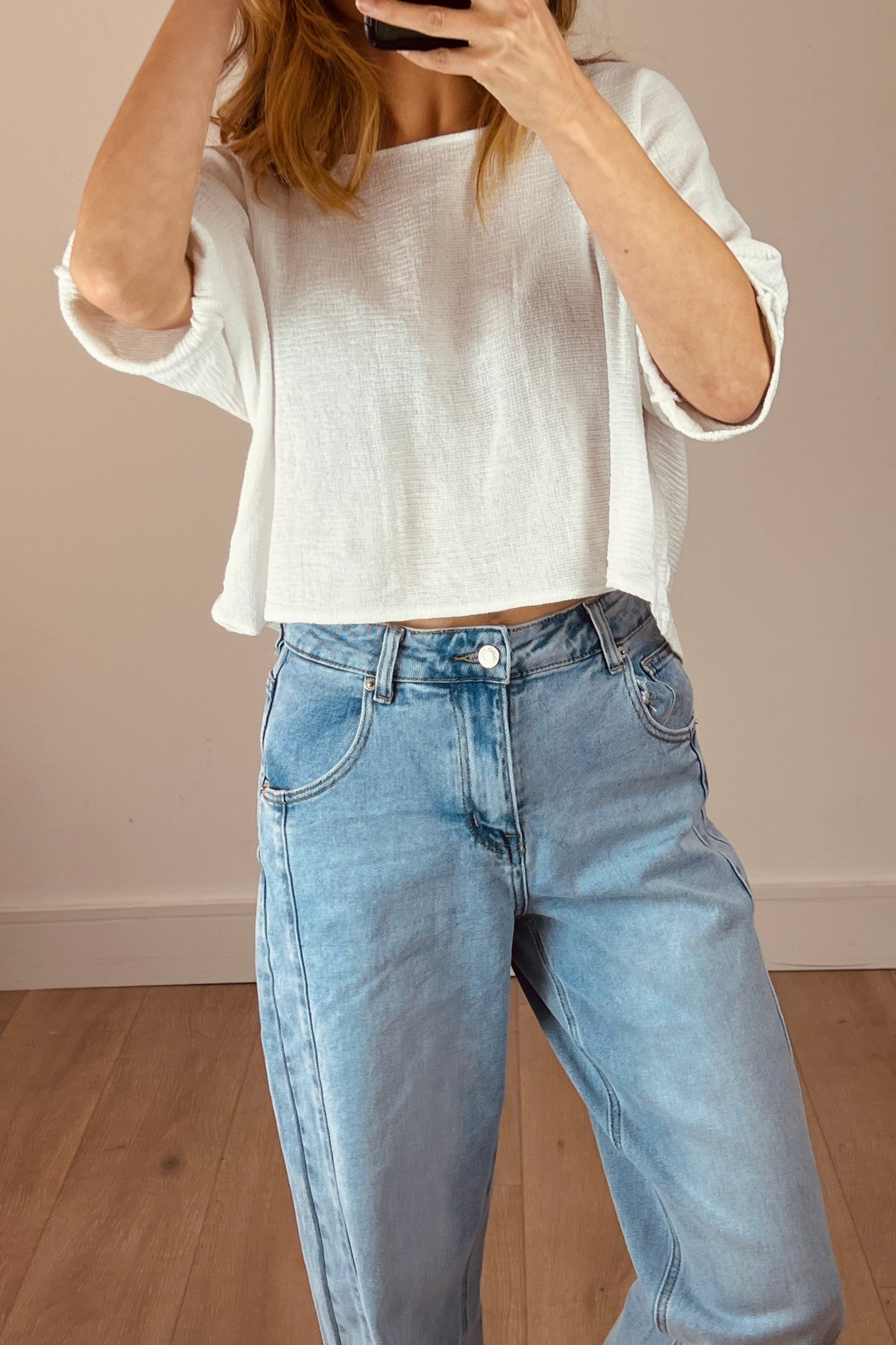 Washed Linen Crop Tee