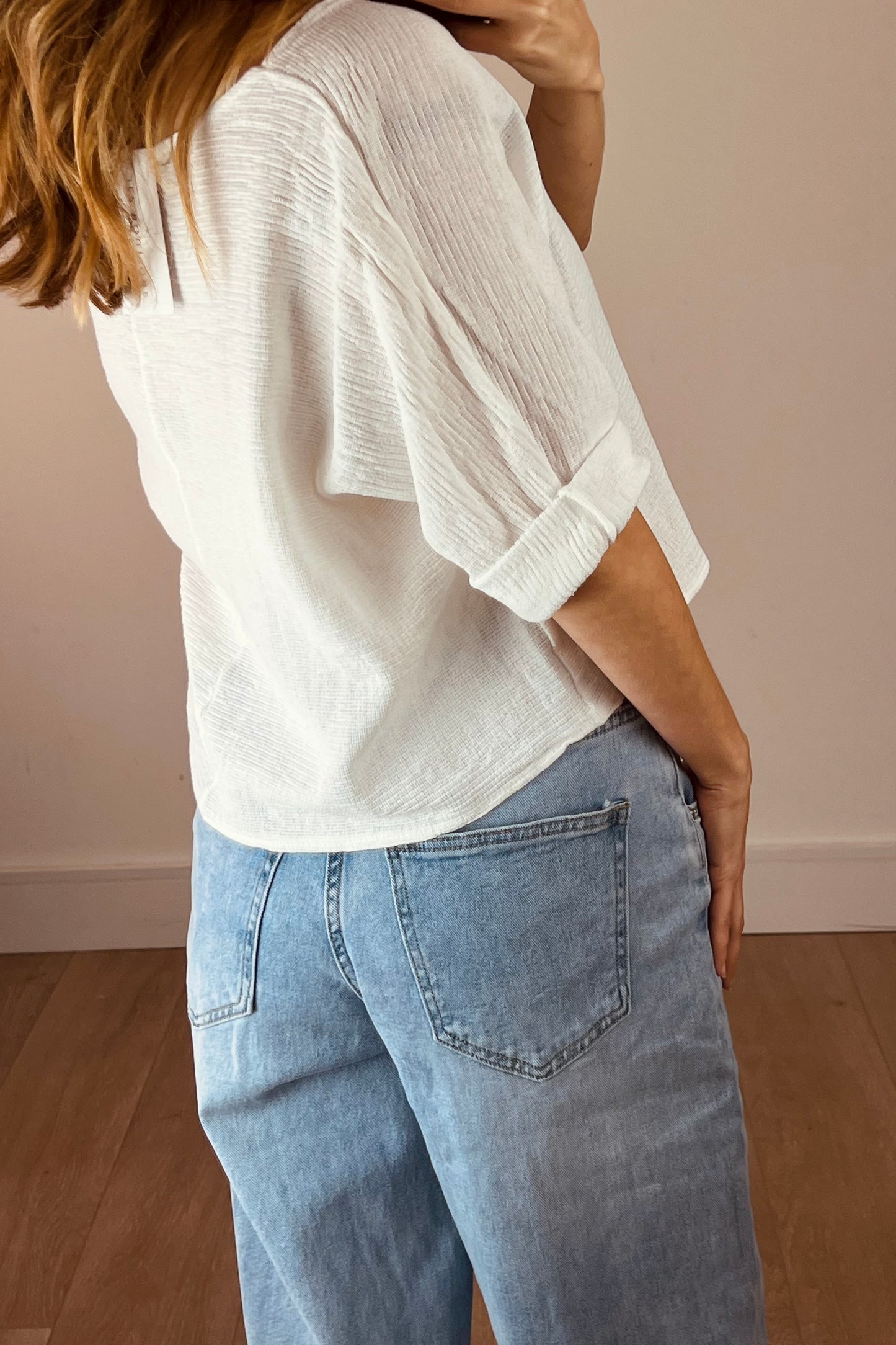 Washed Linen Crop Tee