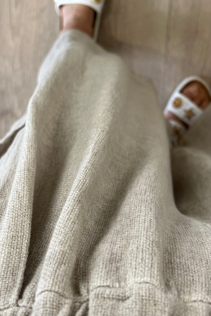 Linen Blend Cropped Wide leg Trousers
