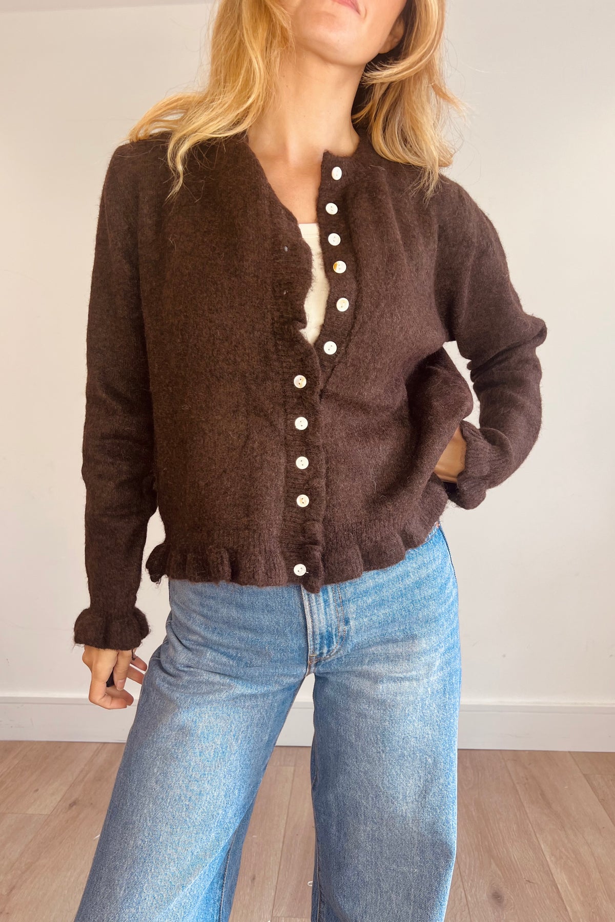 Soft Texture Wavy Edge Cardigan