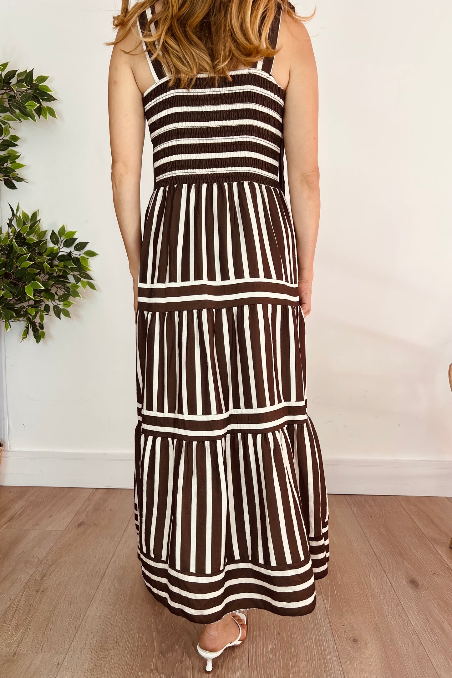 Stripe Tie Strap Maxi