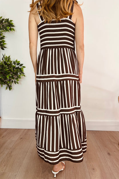 Stripe Tie Strap Maxi