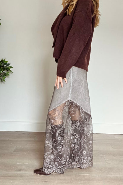 Lace Detail Maxi Skirt